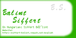 balint siffert business card